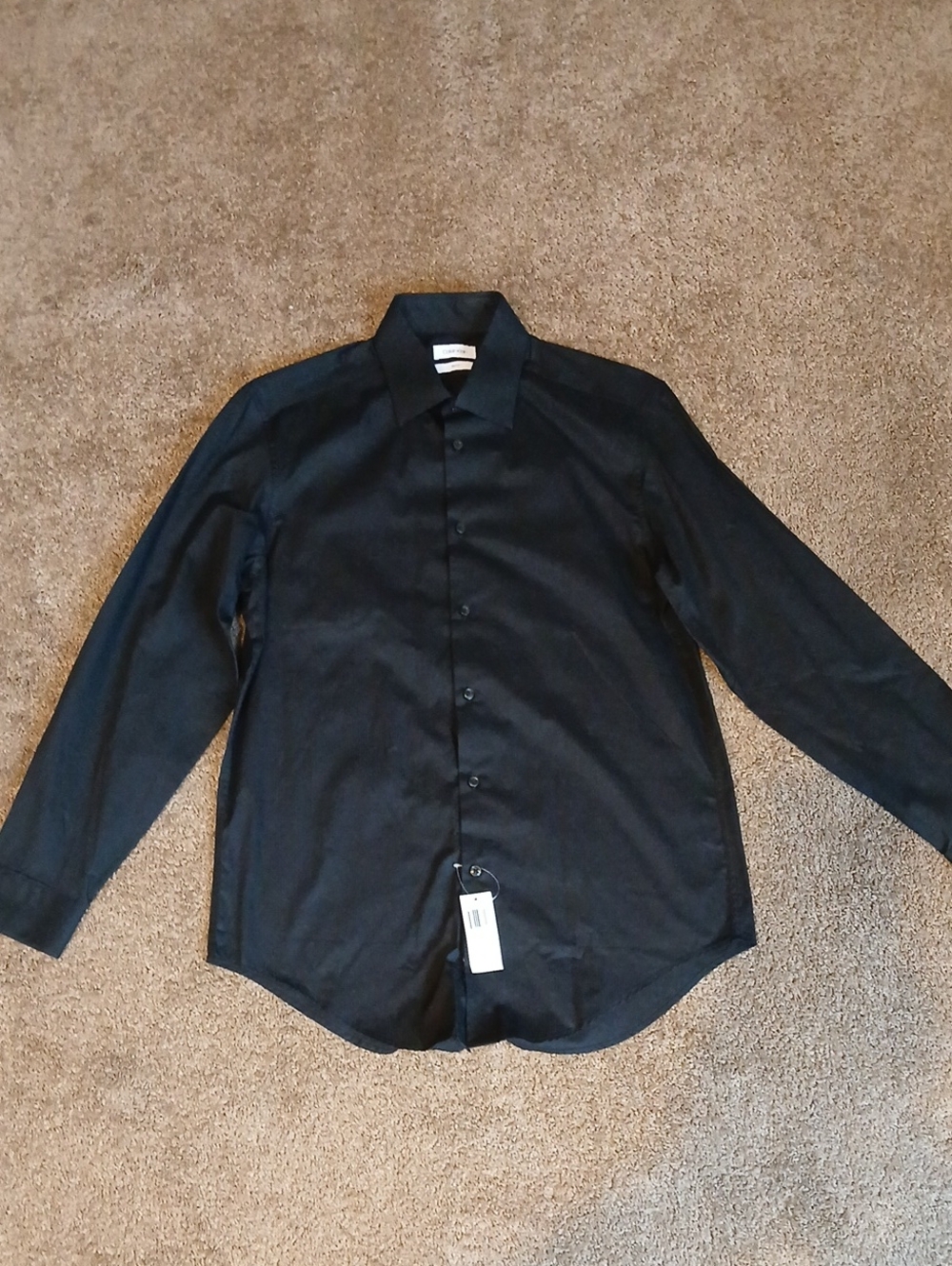 NWT Calvin Klein Slim Fit Black Shirt Size: 15-1/2 neck  32-33 sleeve